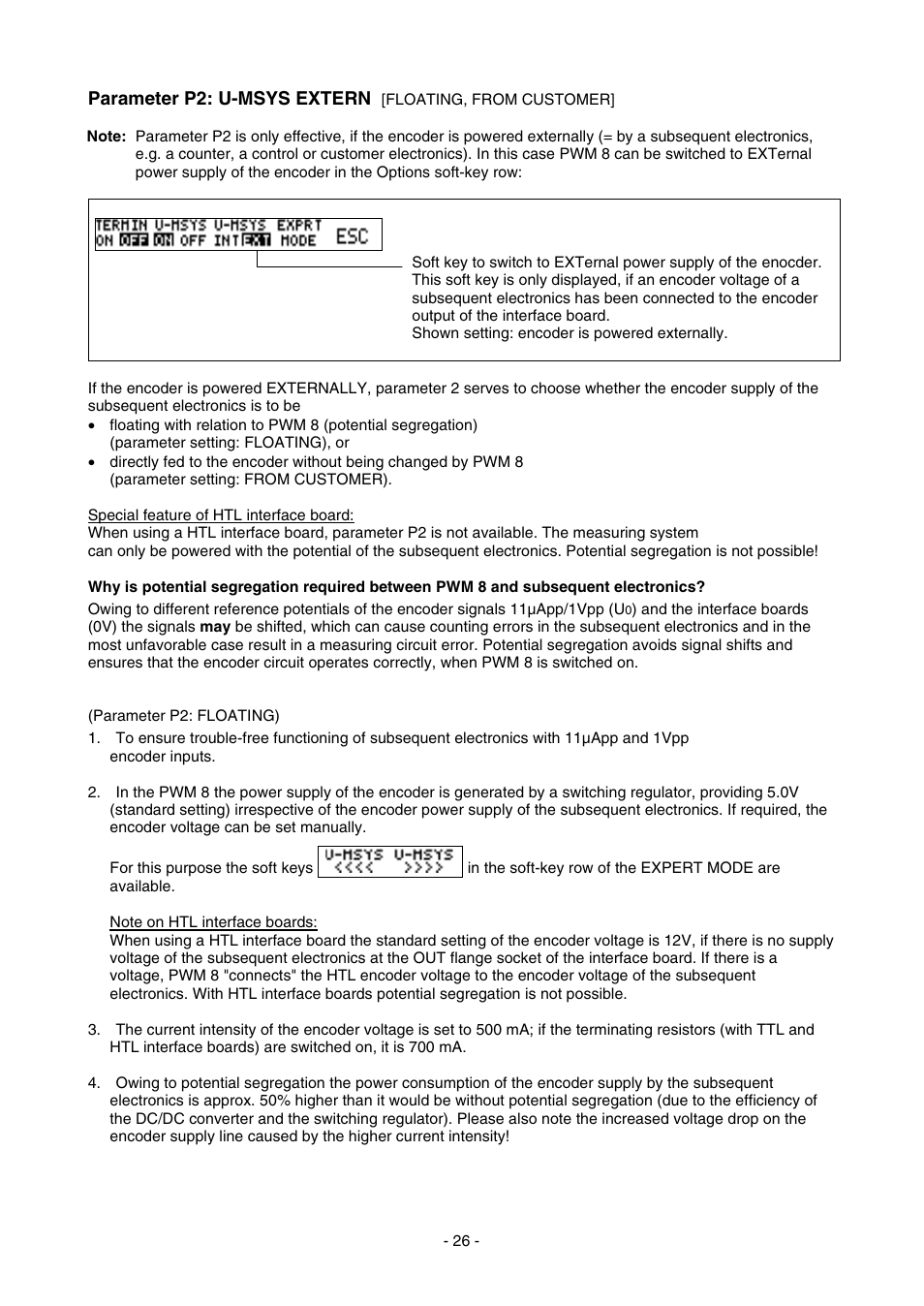 Parameter p2: u-msys extern | HEIDENHAIN PWM 8 User Manual | Page 26 / 90