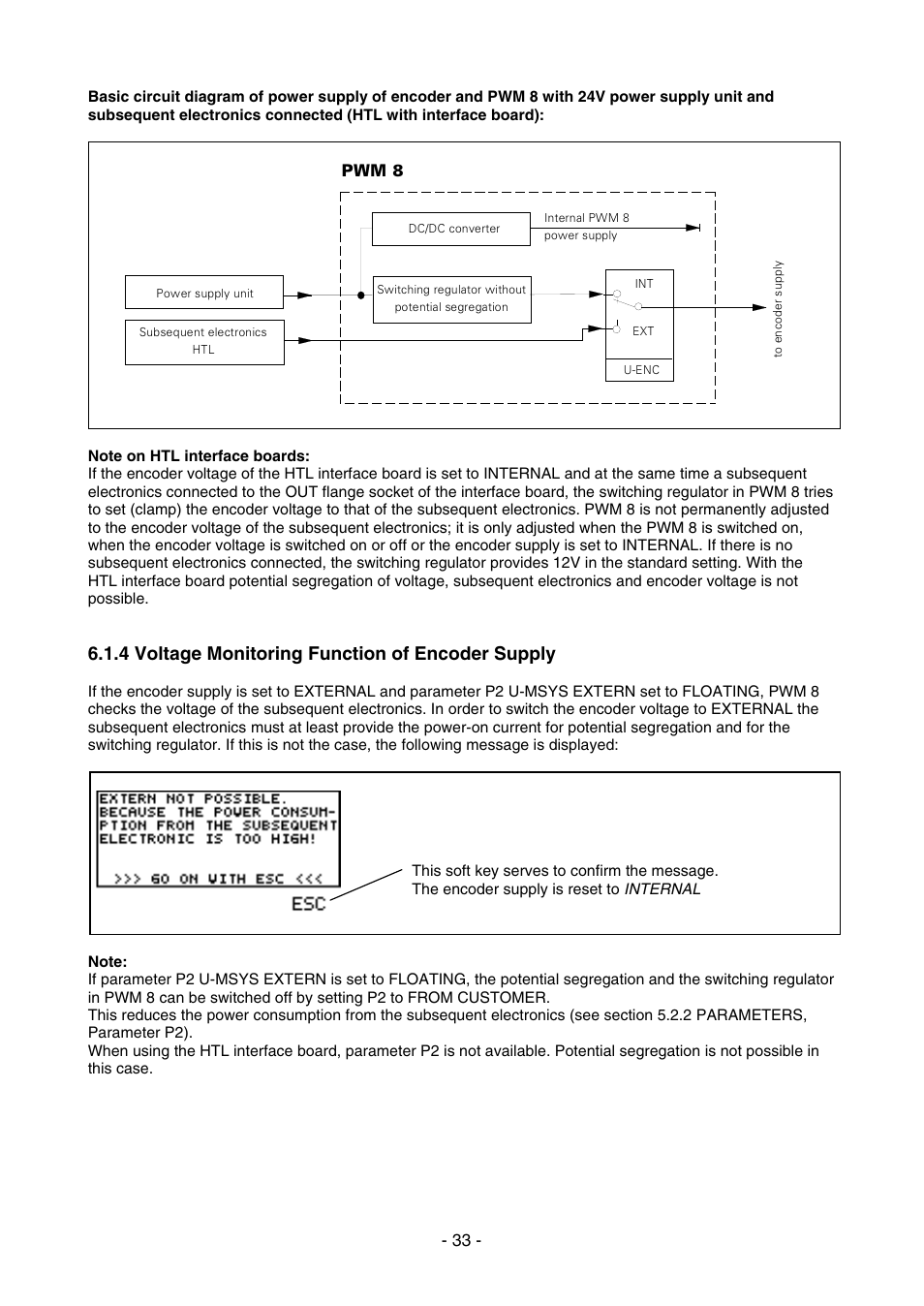 4 voltage monitoring function of encoder supply | HEIDENHAIN PWM 8 User Manual | Page 33 / 90