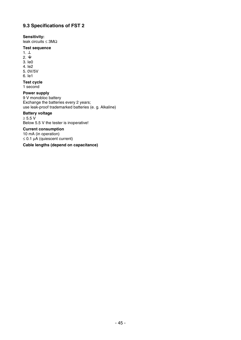 3 specifications of fst 2 | HEIDENHAIN PWM 8 User Manual | Page 45 / 90