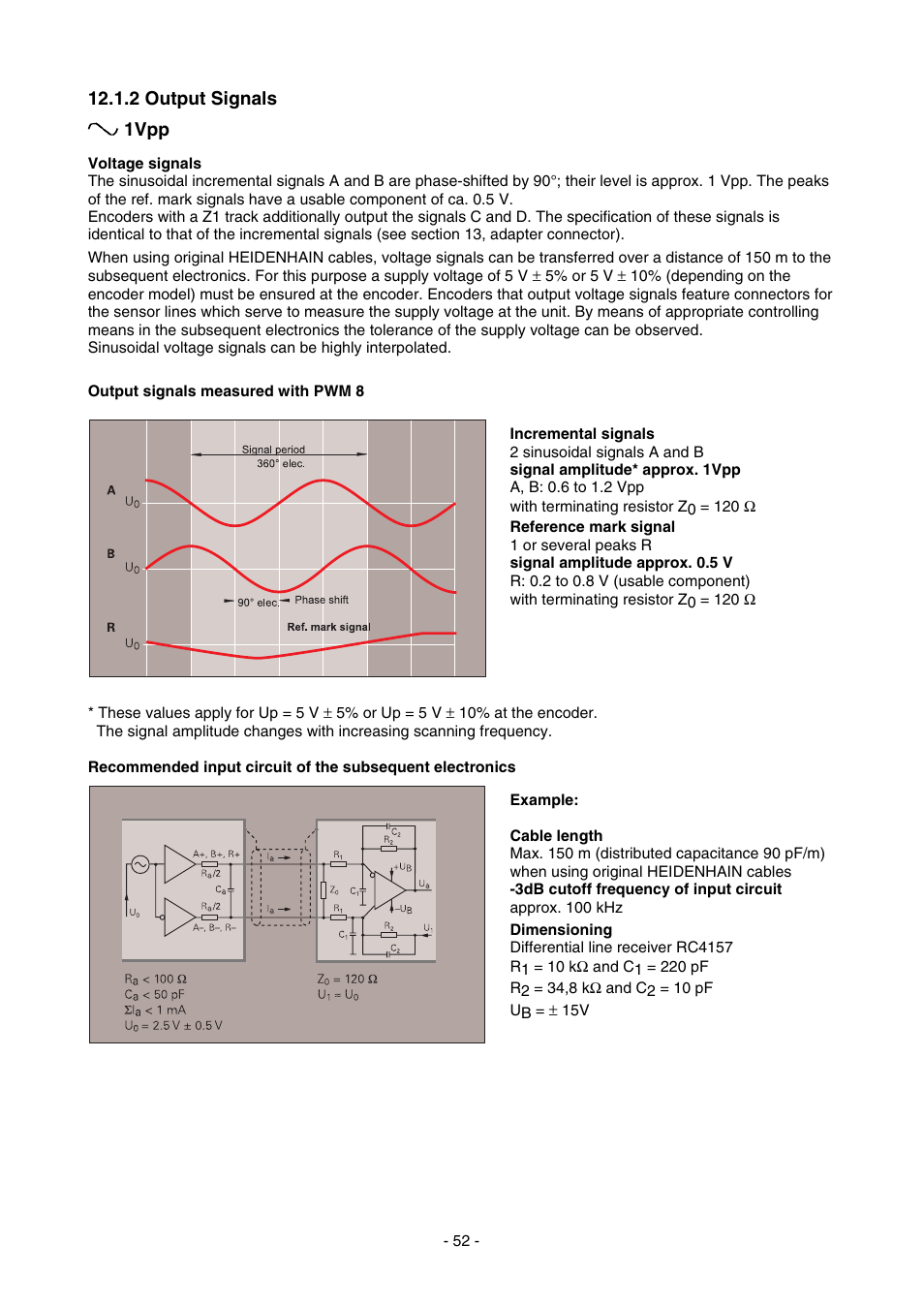 2 output signals 1vpp | HEIDENHAIN PWM 8 User Manual | Page 52 / 90