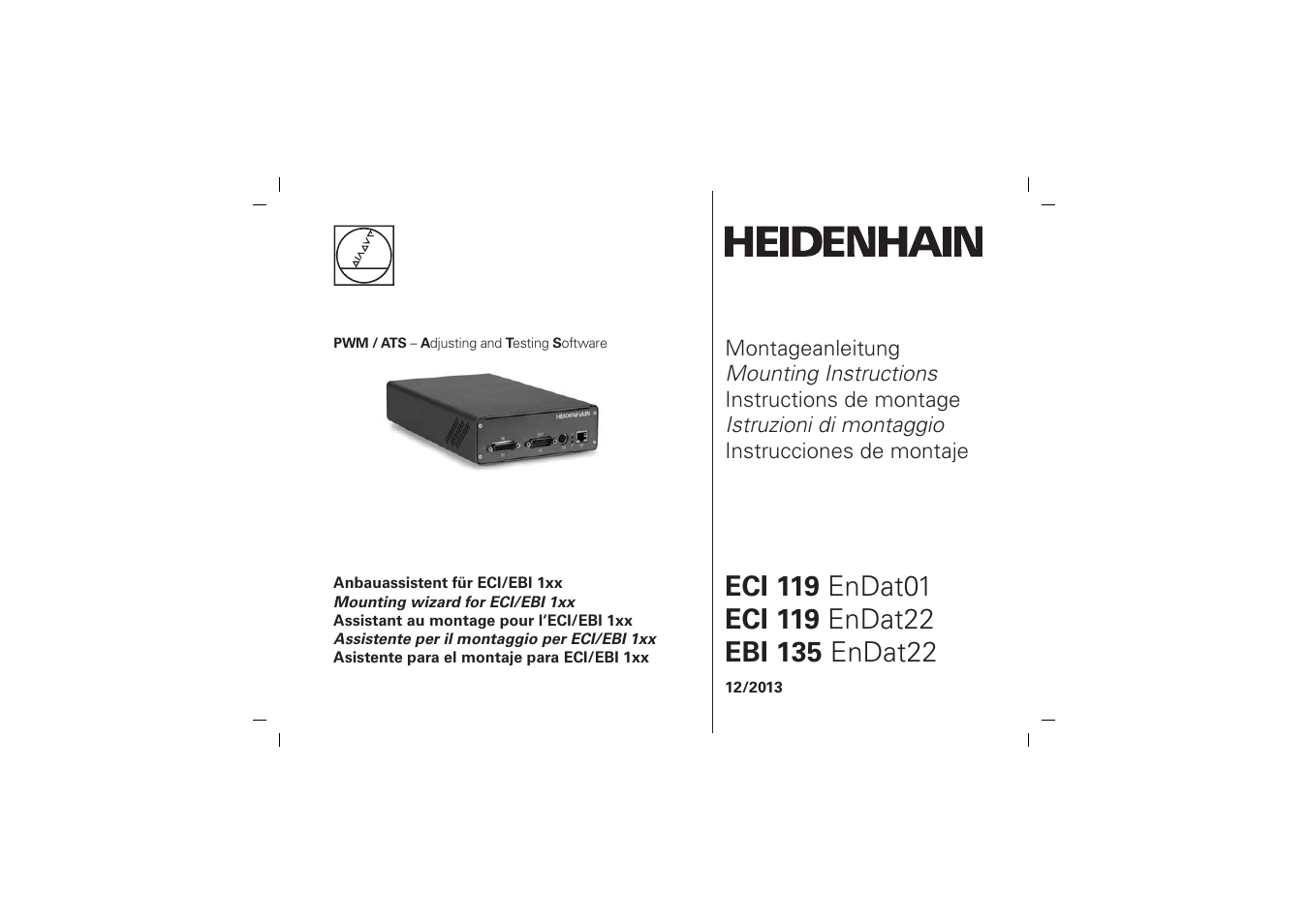 HEIDENHAIN ECI 119 EnDat01 User Manual | 24 pages