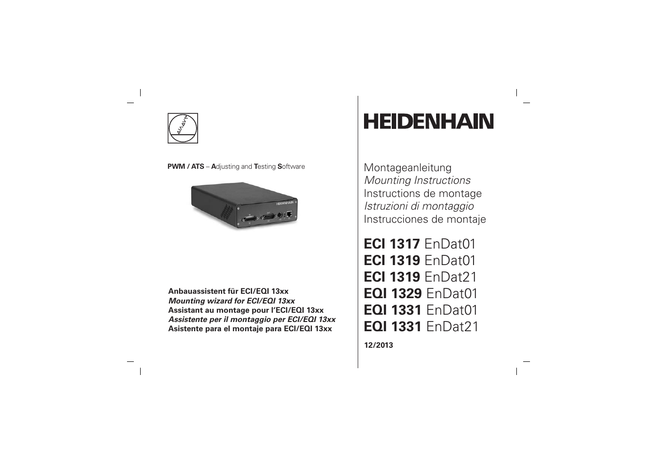 HEIDENHAIN ECI 1317 EnDat01 User Manual | 30 pages