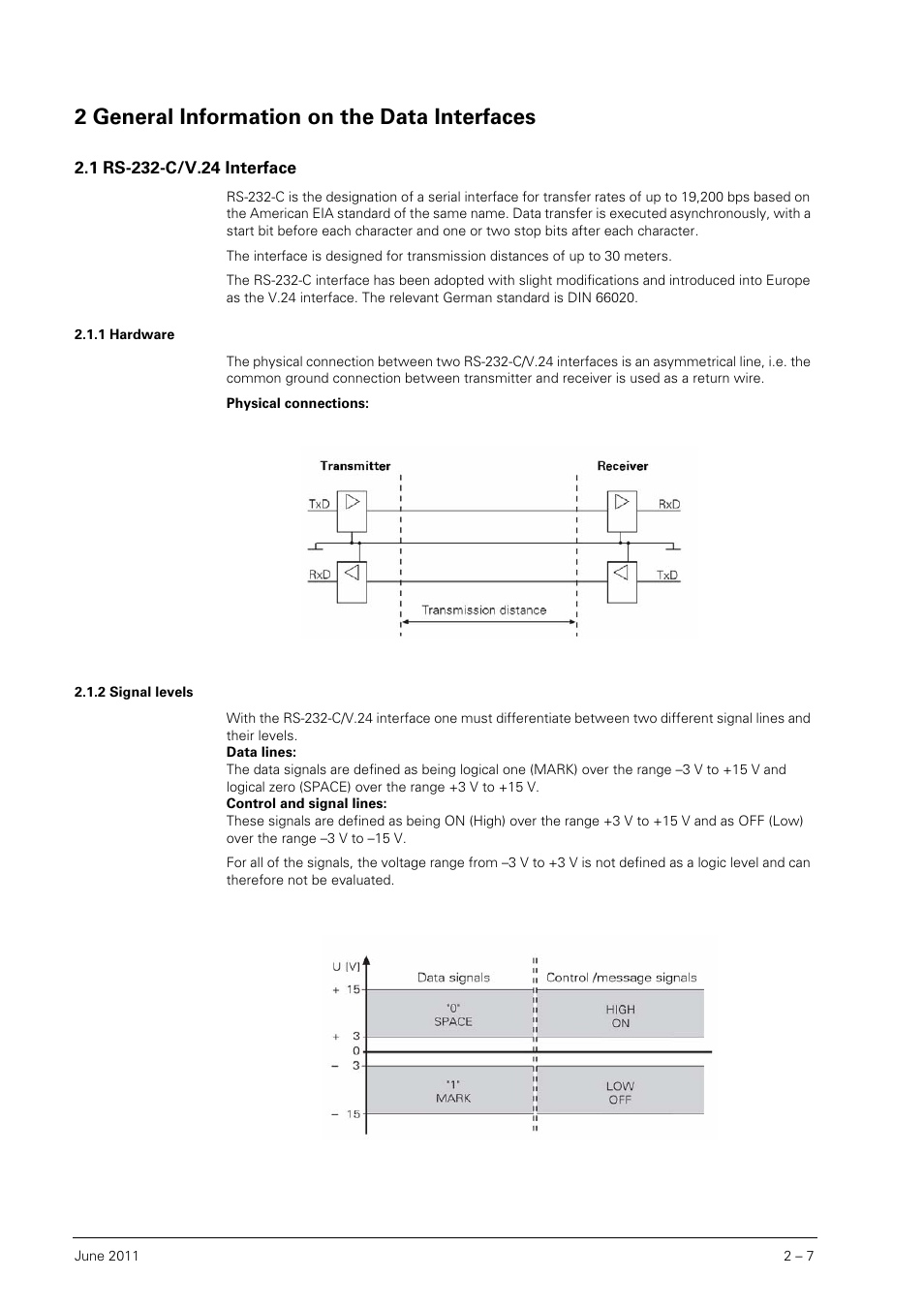 2 general information on the data interfaces, 1 rs-232-c/v.24 interface, 1 hardware | 2 signal levels, General information on the data interfaces, Rs-232-c/v.24 interface 2.1.1, Hardware, Signal levels | HEIDENHAIN SHB Data Interfaces for HEIDENHAIN User Manual | Page 6 / 100