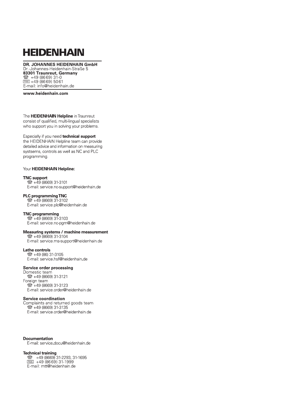 HEIDENHAIN SHB Data Interfaces for HEIDENHAIN User Manual | Page 99 / 100