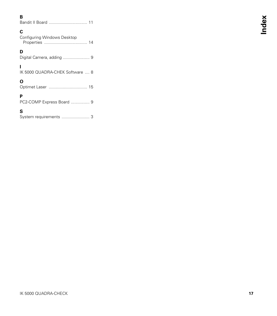 Index | HEIDENHAIN IK 5000 User Manual | Page 17 / 20