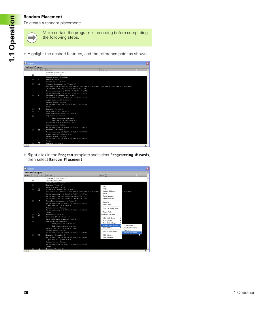 Random placement, 1 oper ation | HEIDENHAIN IK 5000 Addendum User Manual | Page 26 / 100