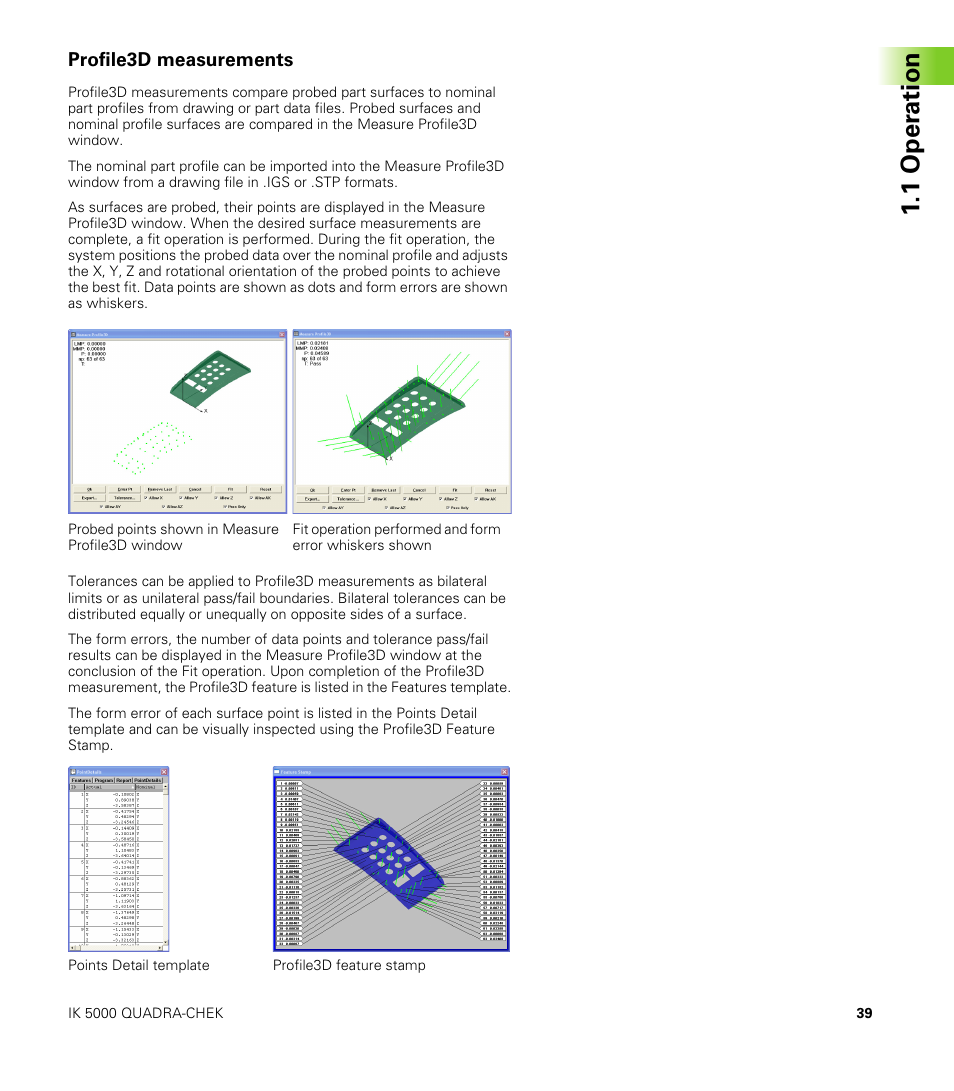 Profile3d measurements, 1 oper ation | HEIDENHAIN IK 5000 Addendum User Manual | Page 39 / 100
