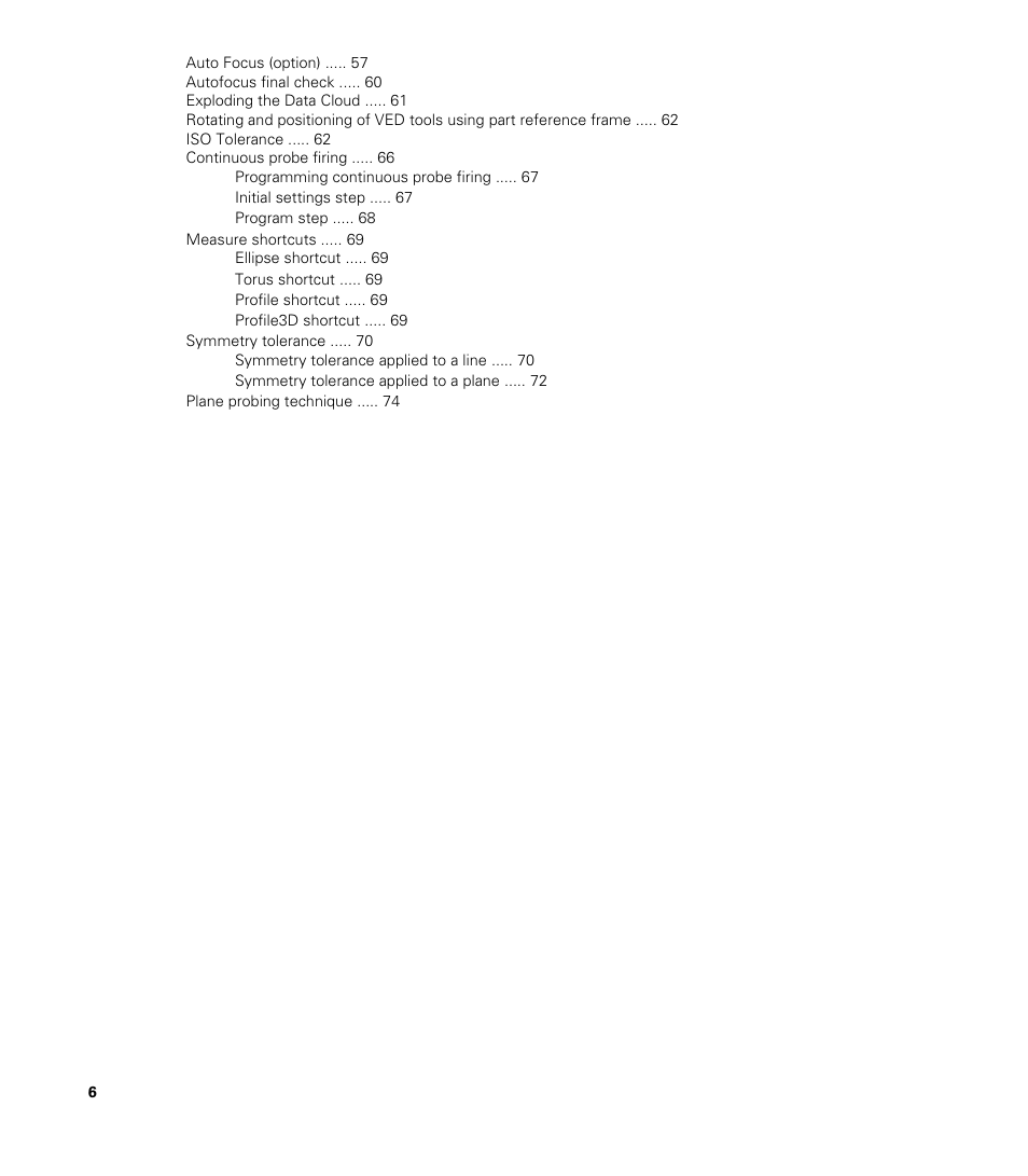 Auto focus (option), Autofocus final check, Exploding the data cloud | Iso tolerance, Continuous probe firing, Programming continuous probe firing, Initial settings step, Program step, Measure shortcuts, Ellipse shortcut | HEIDENHAIN IK 5000 Addendum User Manual | Page 6 / 100