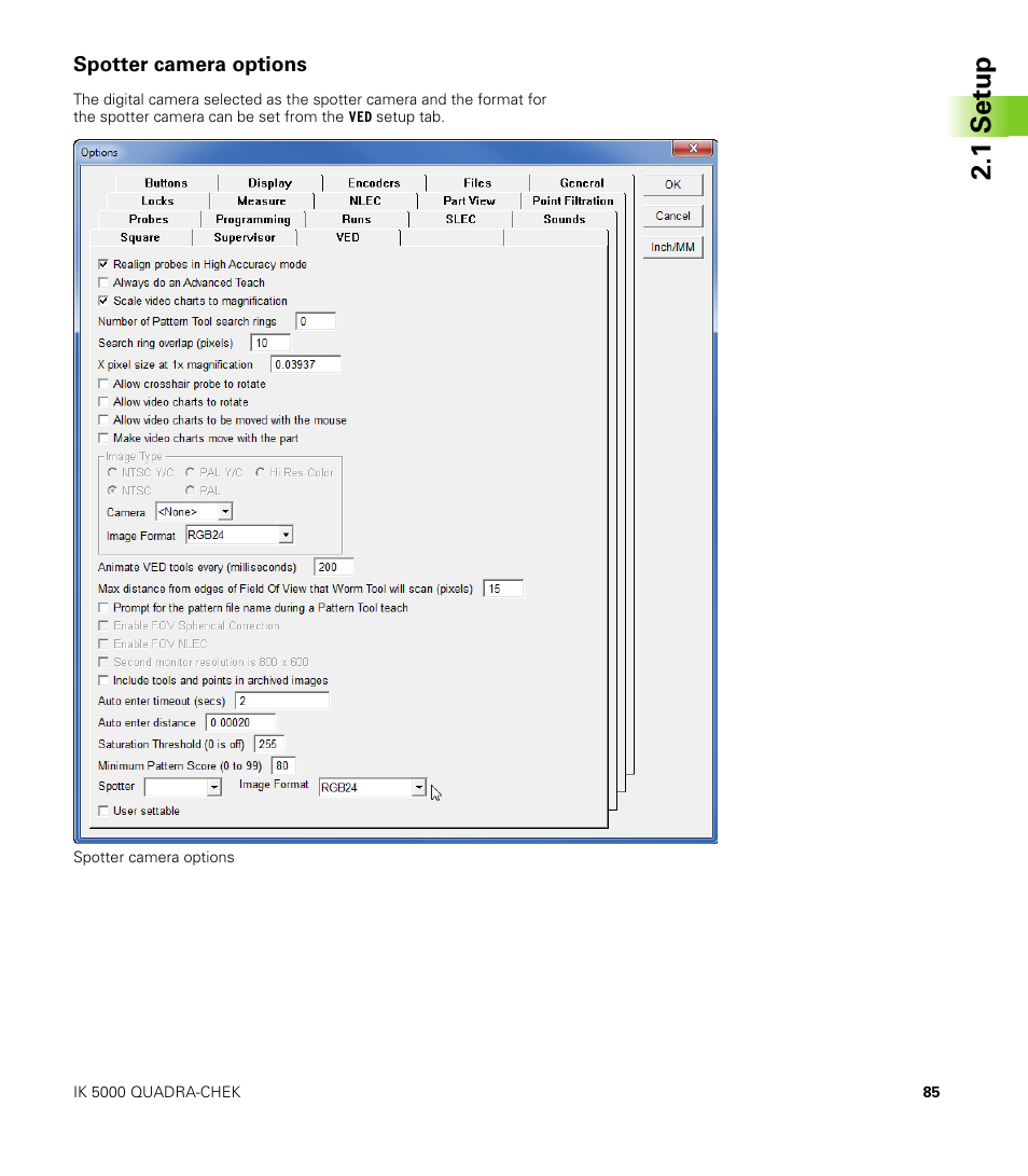 Spotter camera options, 1 set u p | HEIDENHAIN IK 5000 Addendum User Manual | Page 85 / 100