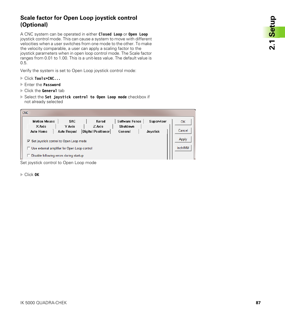 1 set u p | HEIDENHAIN IK 5000 Addendum User Manual | Page 87 / 100