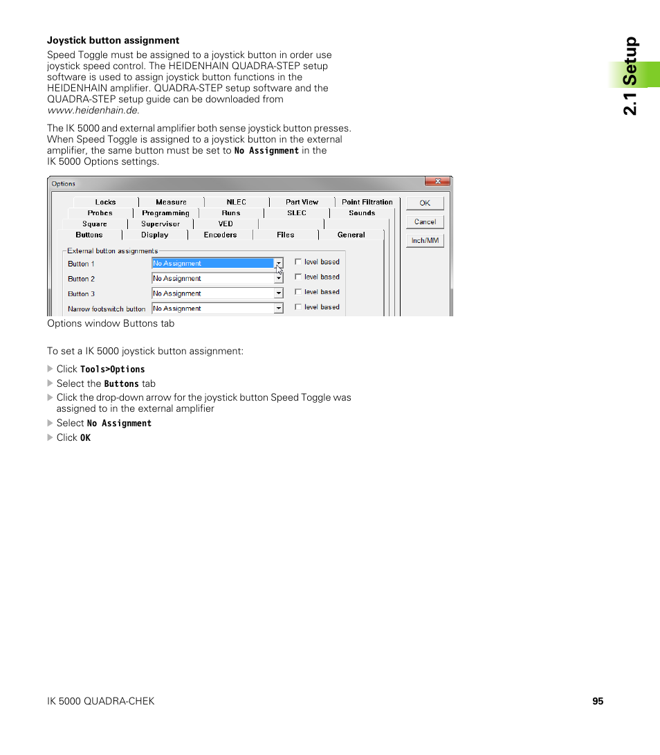 1 set u p | HEIDENHAIN IK 5000 Addendum User Manual | Page 95 / 100