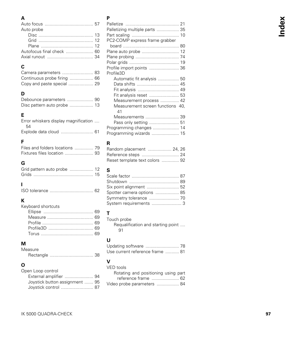 Index | HEIDENHAIN IK 5000 Addendum User Manual | Page 97 / 100