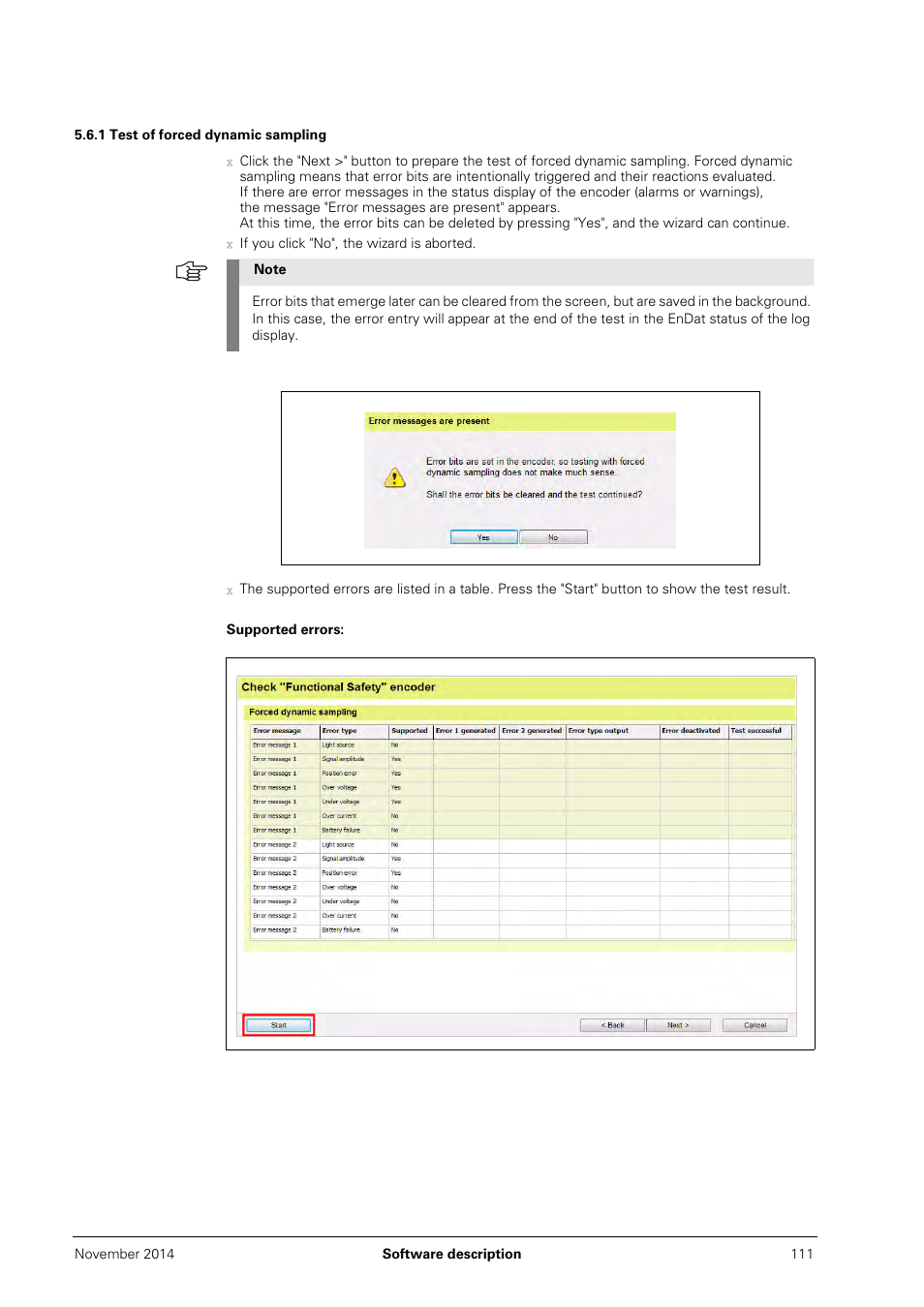 1 test of forced dynamic sampling | HEIDENHAIN PWM 20 User Manual | Page 110 / 244