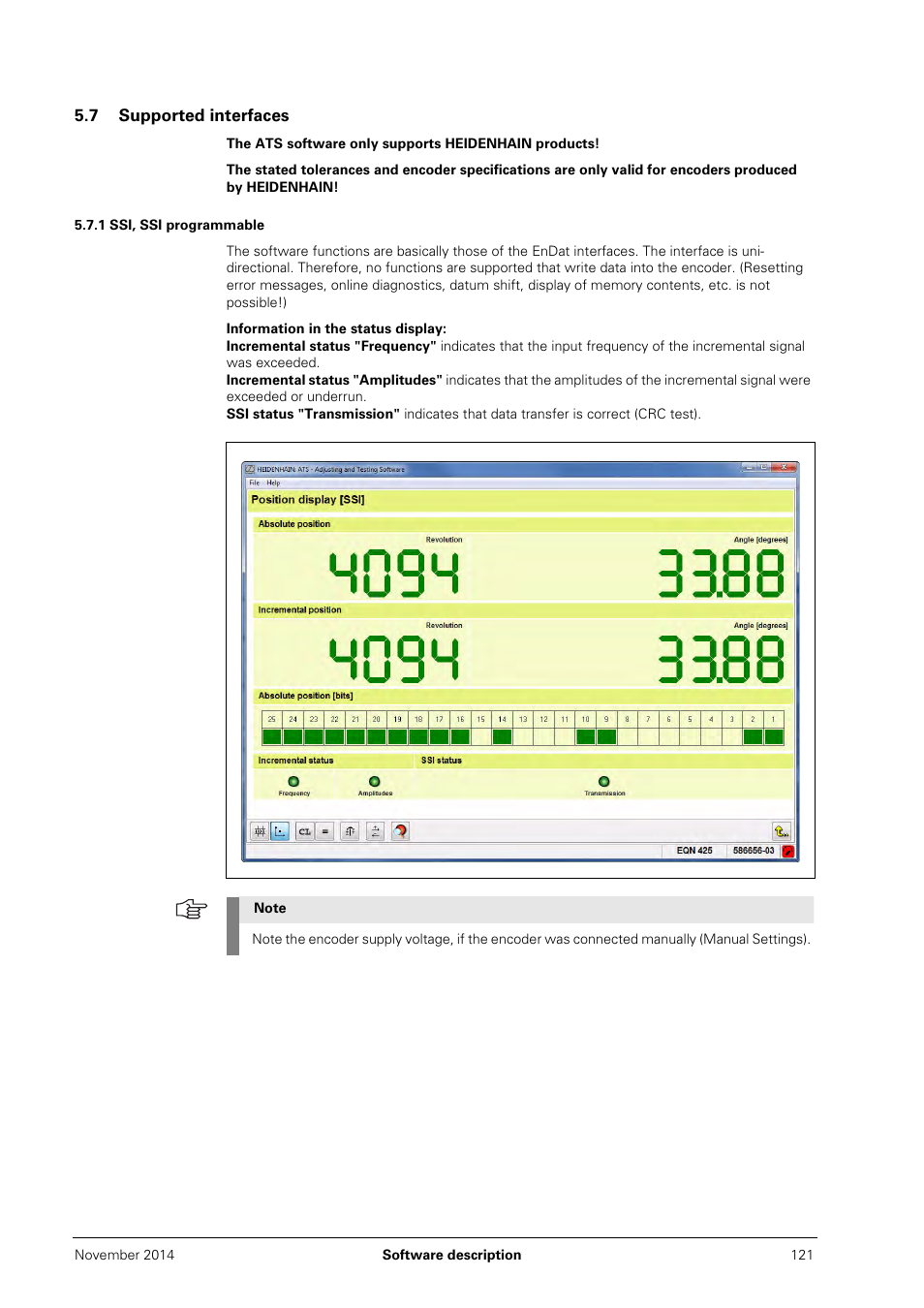 7 supported interfaces, 1 ssi, ssi programmable | HEIDENHAIN PWM 20 User Manual | Page 120 / 244