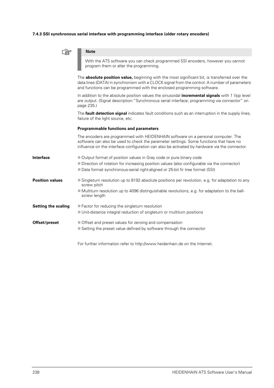 Interface, Position values, Setting the scaling | Offset/preset | HEIDENHAIN PWM 20 User Manual | Page 237 / 244