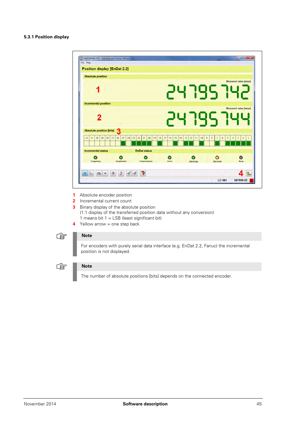 1 position display | HEIDENHAIN PWM 20 User Manual | Page 44 / 244
