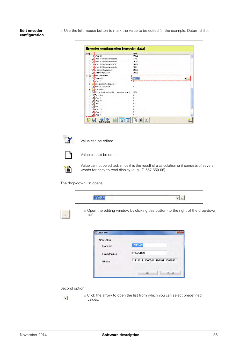 Edit encoder configuration | HEIDENHAIN PWM 20 User Manual | Page 84 / 244