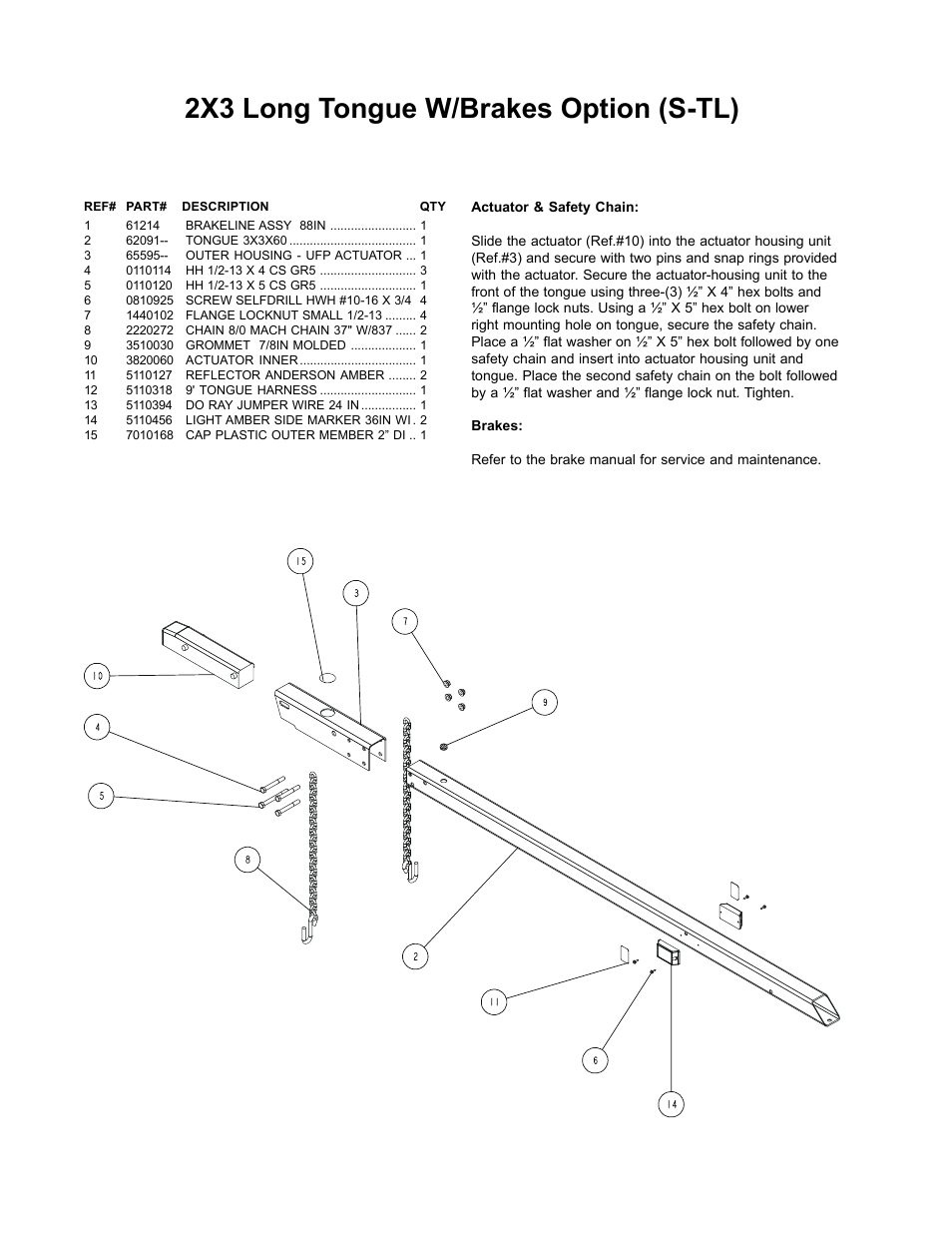 2x3 long tongue w/brakes option (s-tl) | ShoreLand'r 2x3 User Manual | Page 32 / 32