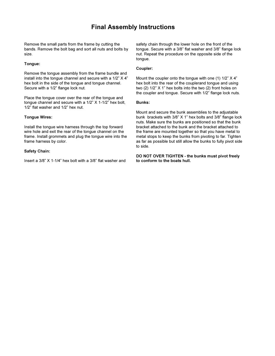 Final assembly instructions | ShoreLand'r 2x4W User Manual | Page 20 / 58
