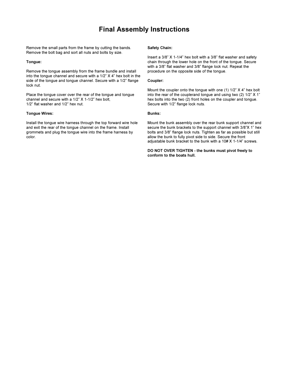 Final assembly instructions | ShoreLand'r 2x4W User Manual | Page 4 / 58