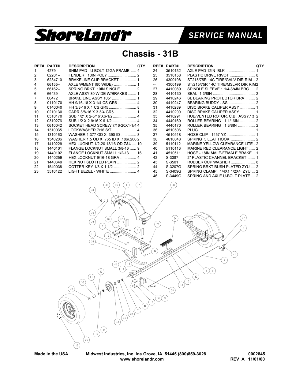 Chassis - 31b | ShoreLand'r 2x4W User Manual | Page 45 / 58