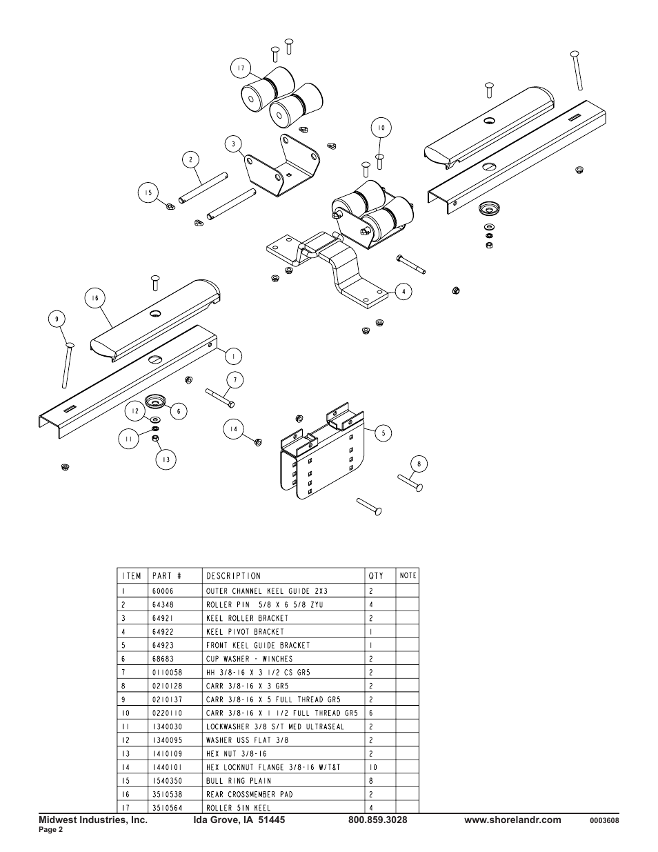 ShoreLand'r 69175 Keel Cradle User Manual | Page 2 / 2