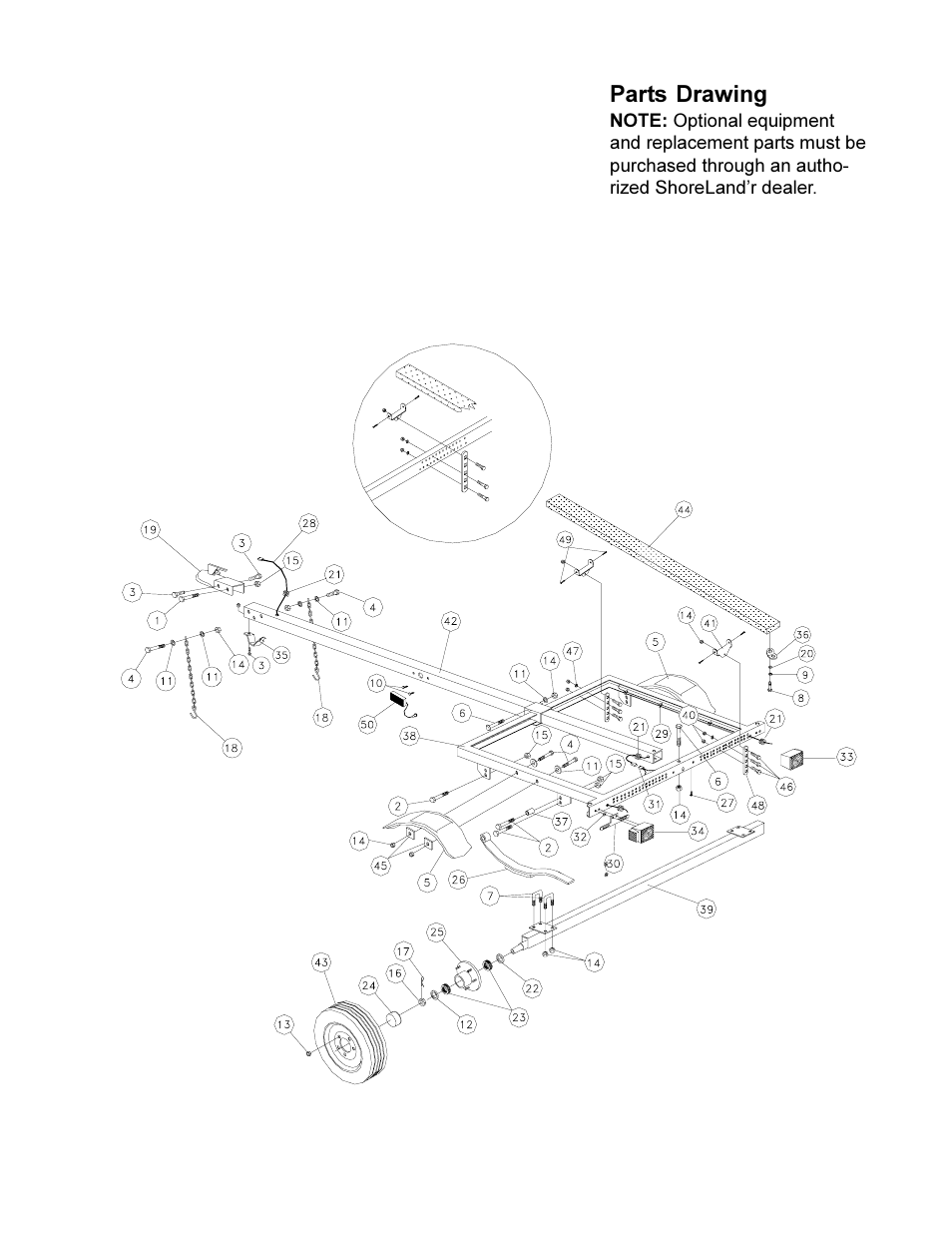 Parts drawing | ShoreLand'r 700SP User Manual | Page 3 / 4