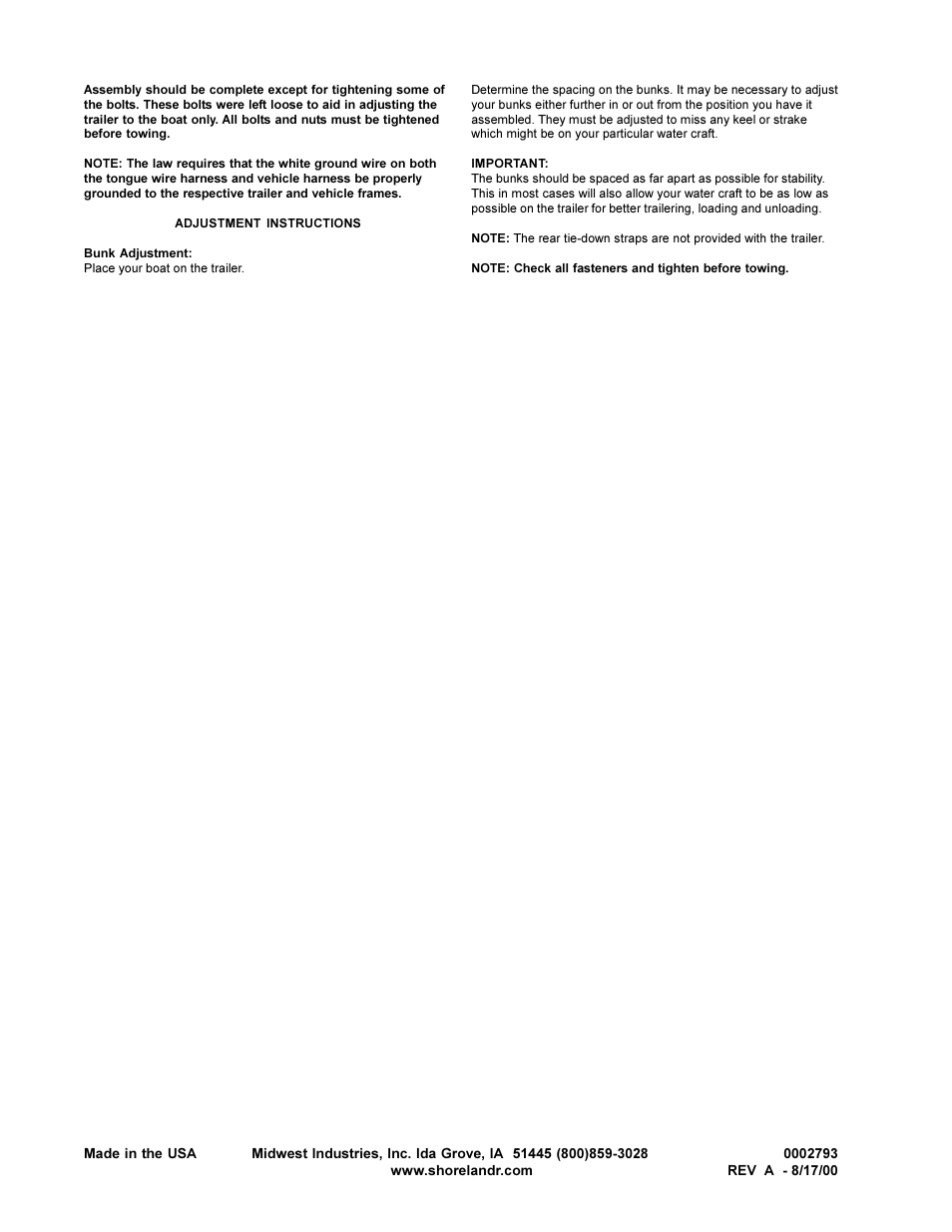 ShoreLand'r 700SP User Manual | Page 4 / 4