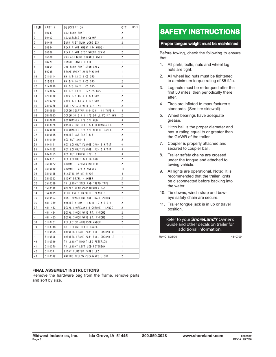 Safety instructions | ShoreLand'r B2313BL User Manual | Page 3 / 12