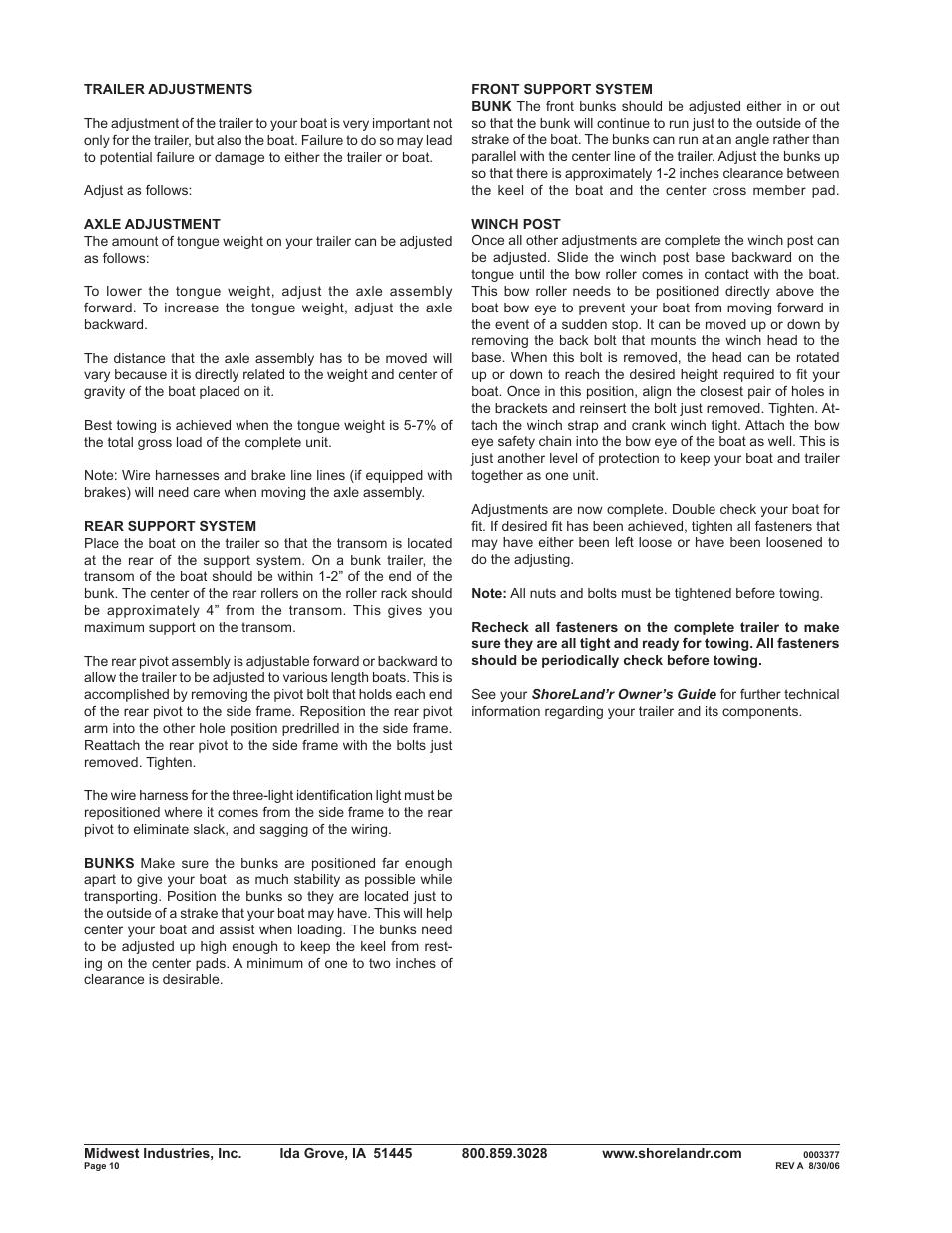 ShoreLand'r B2313S User Manual | Page 10 / 10