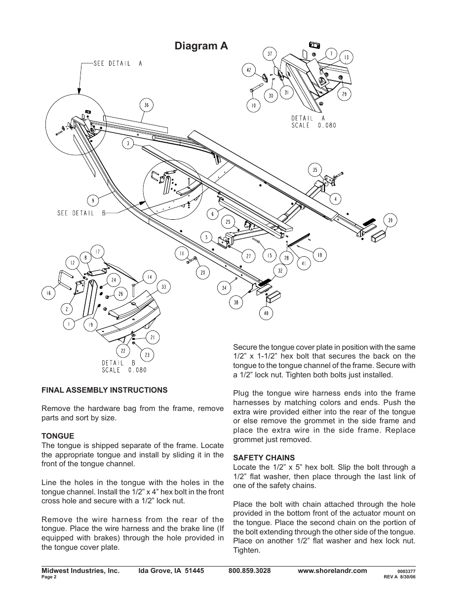 Diagram a | ShoreLand'r B2313S User Manual | Page 2 / 10