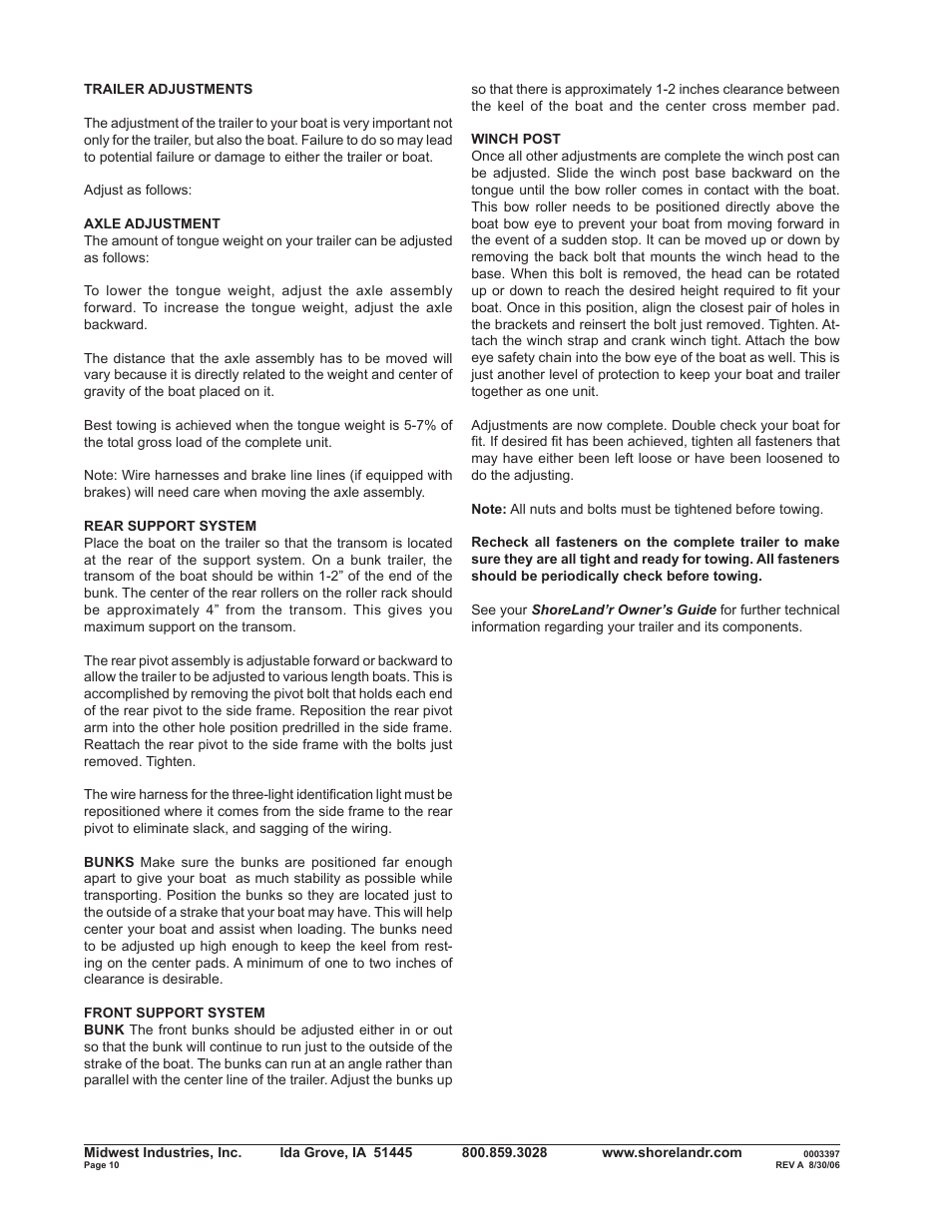 ShoreLand'r B2313SW User Manual | Page 10 / 10