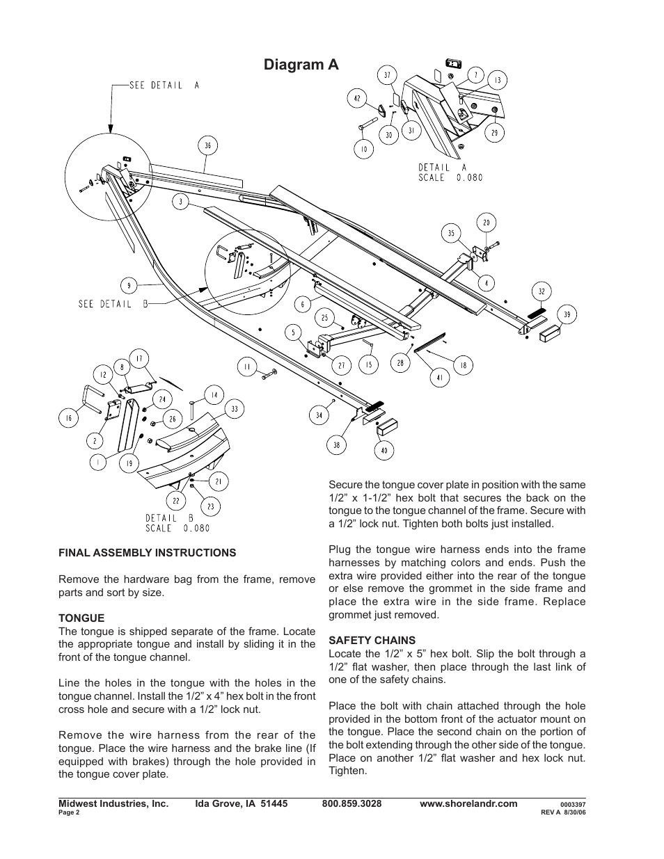 Diagram a | ShoreLand'r B2313SW User Manual | Page 2 / 10