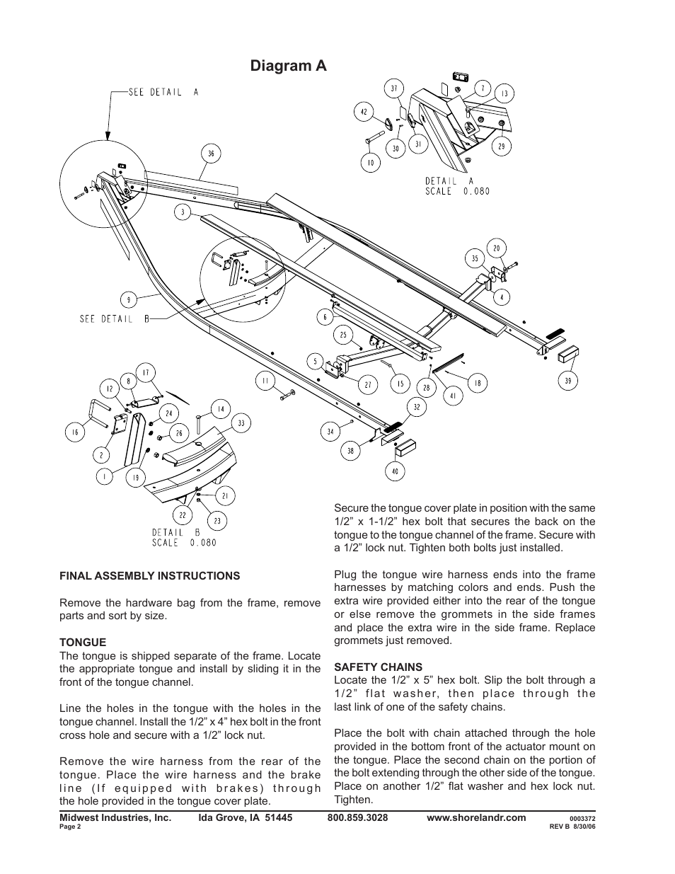 Diagram a | ShoreLand'r B2314LW User Manual | Page 2 / 10