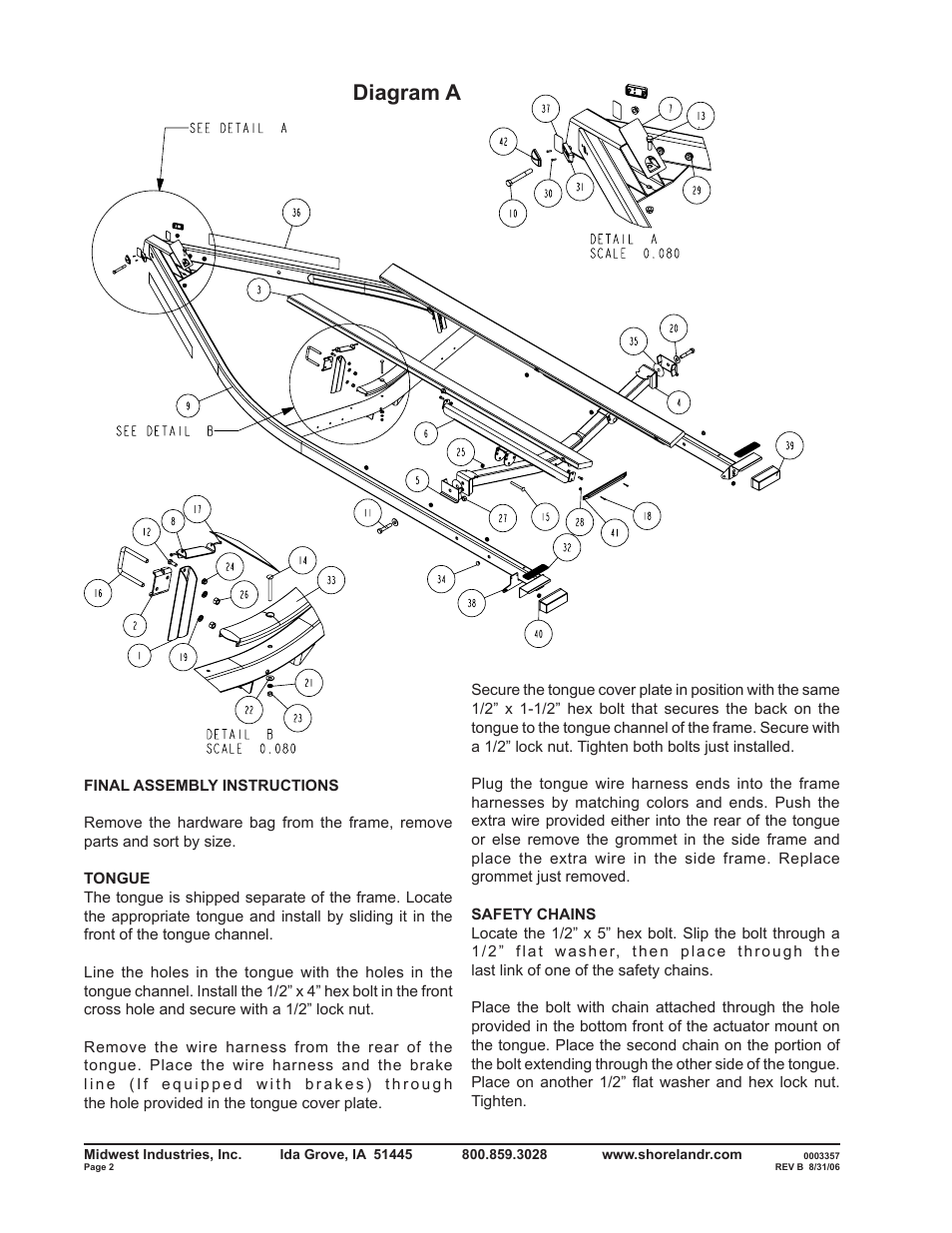 Diagram a | ShoreLand'r B2314S User Manual | Page 2 / 10