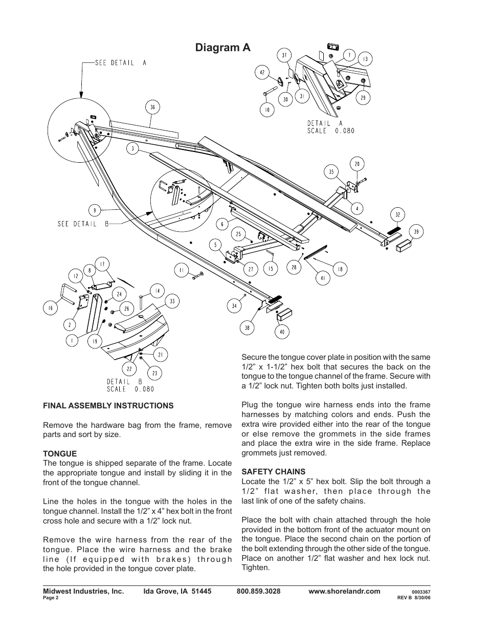 Diagram a | ShoreLand'r B2314SW User Manual | Page 2 / 10