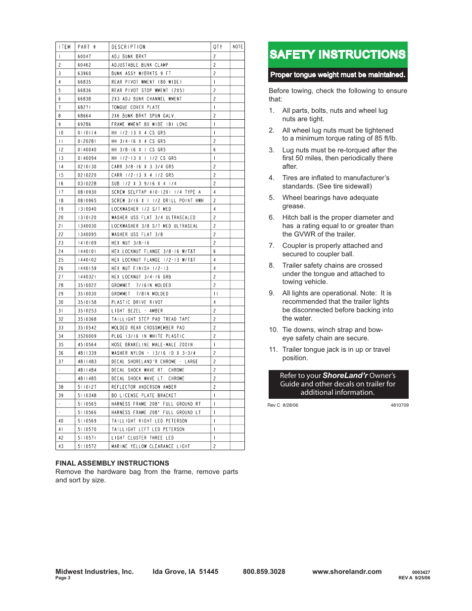 Safety instructions | ShoreLand'r B30BSW User Manual | Page 3 / 12