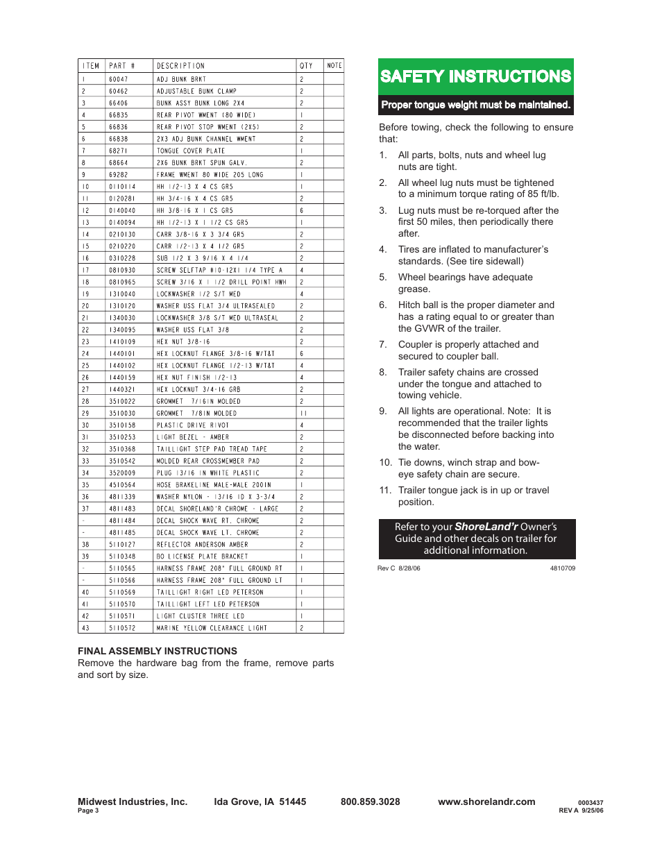 Safety instructions | ShoreLand'r B30BXLW User Manual | Page 3 / 12