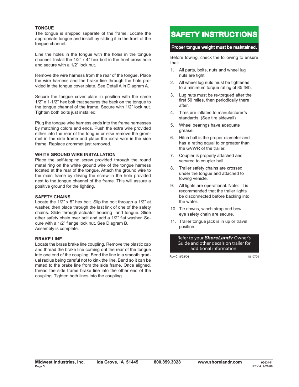 Safety instructions | ShoreLand'r B34BLW User Manual | Page 5 / 12