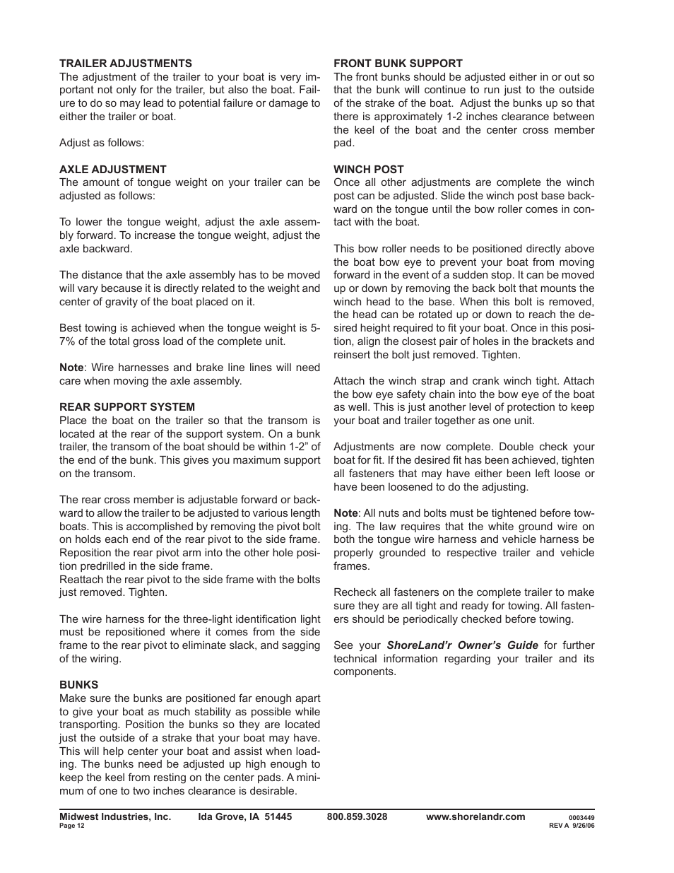 ShoreLand'r B40TBLW User Manual | Page 12 / 12