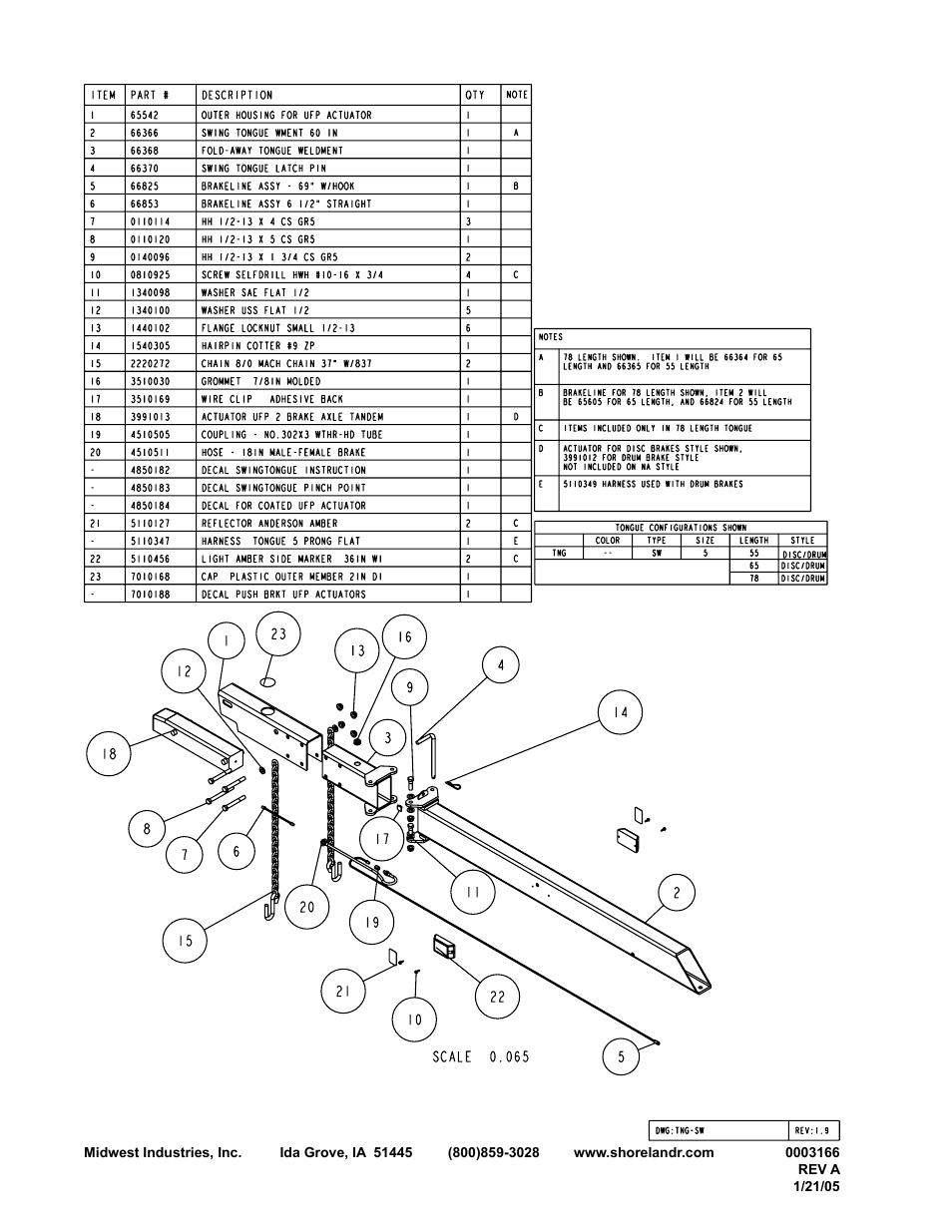 ShoreLand'r Brake Swing Tongue User Manual | Page 2 / 2