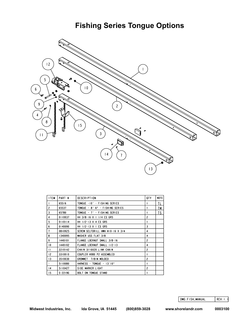 Fishing series tongue options | ShoreLand'r Fishing User Manual | Page 21 / 32