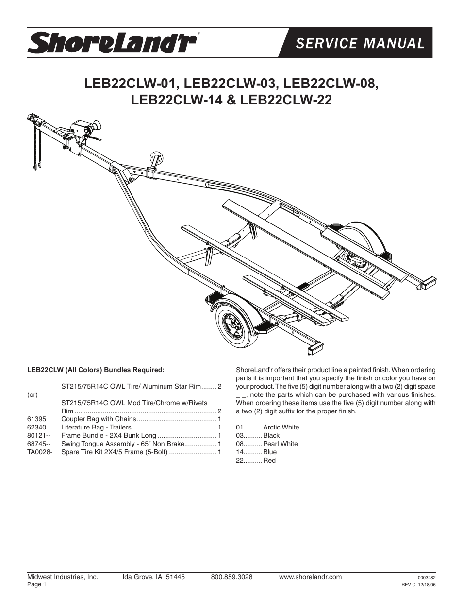 ShoreLand'r LEB22CLW V.1 User Manual | 12 pages