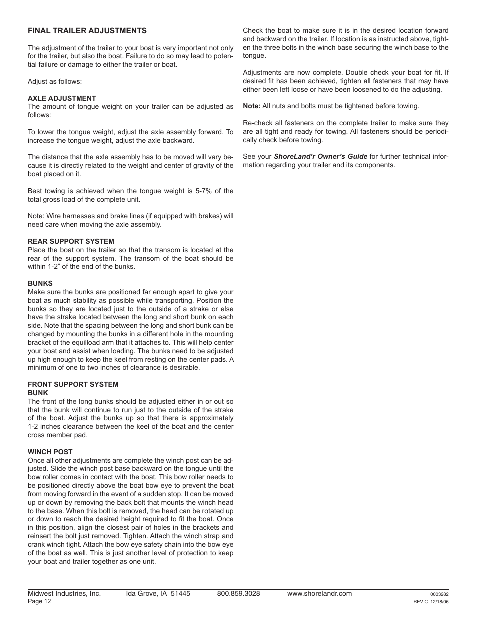 ShoreLand'r LEB22CLW V.1 User Manual | Page 12 / 12