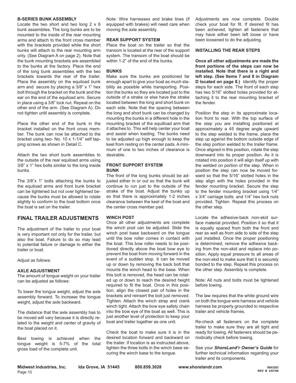 ShoreLand'r LEB22CSW V.1 User Manual | Page 10 / 10
