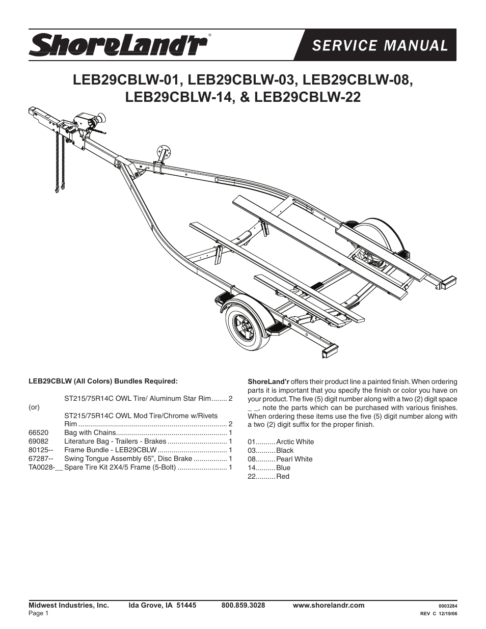 ShoreLand'r LEB29CBLW V.1 User Manual | 12 pages