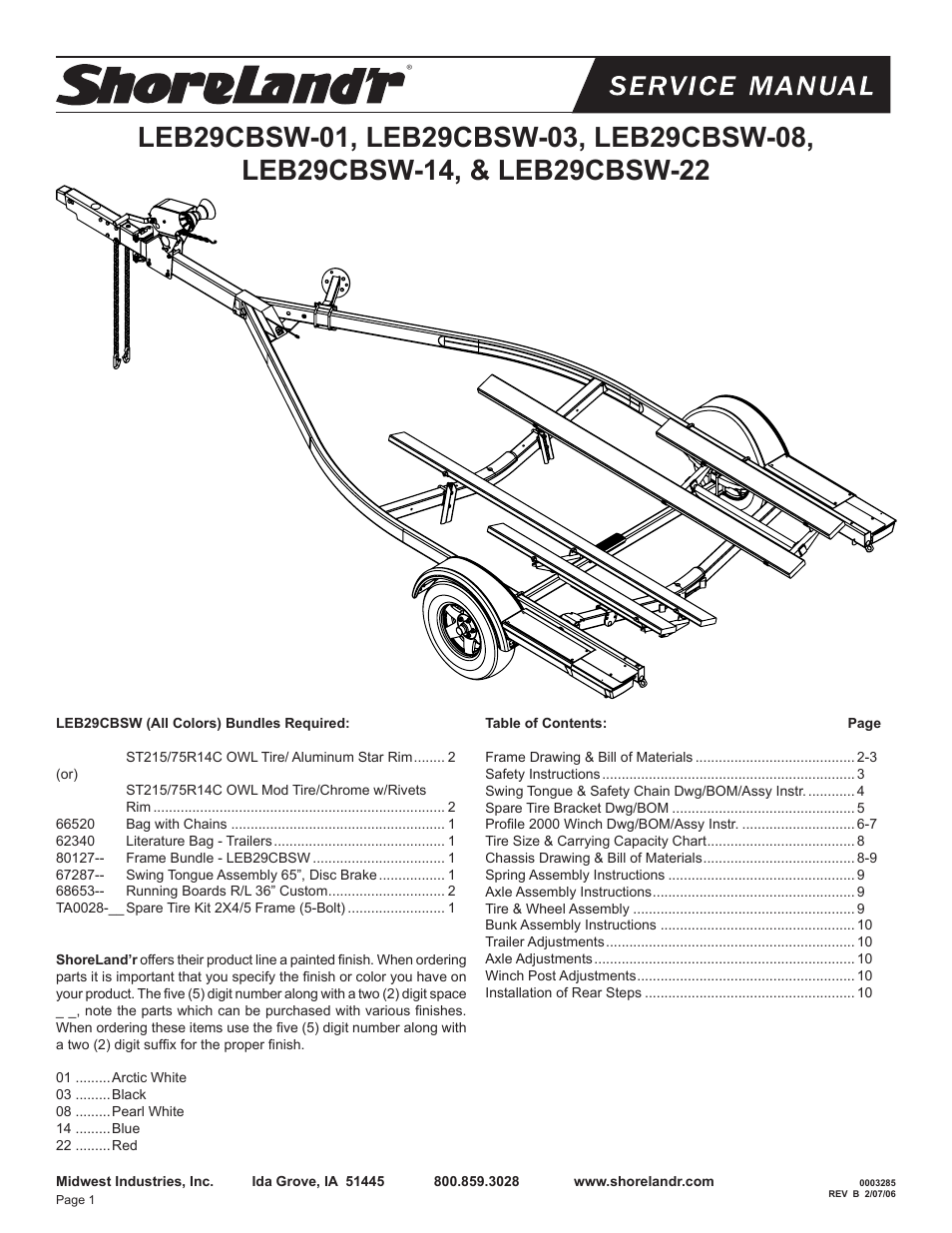 ShoreLand'r LEB29CBSW User Manual | 10 pages