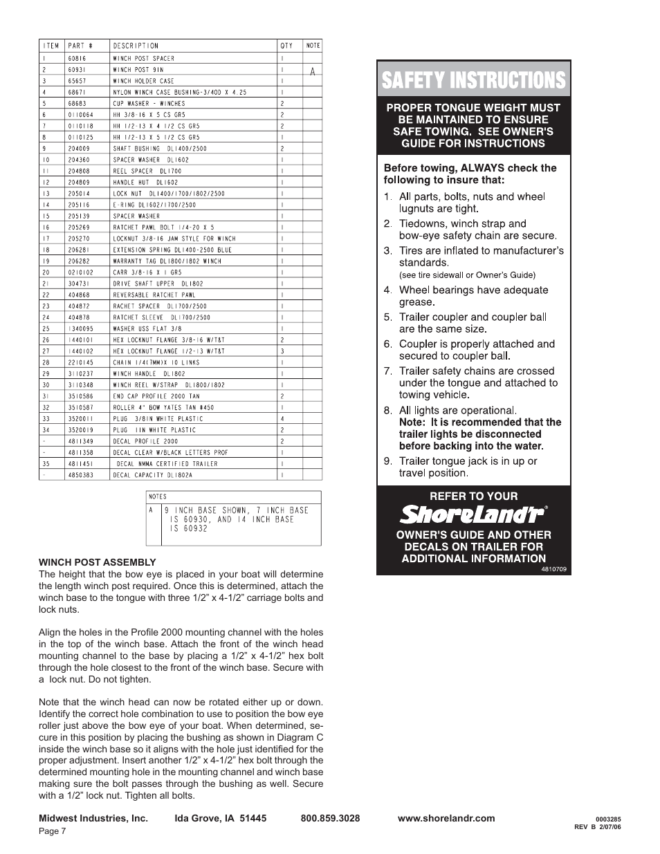 ShoreLand'r LEB29CBSW User Manual | Page 7 / 10