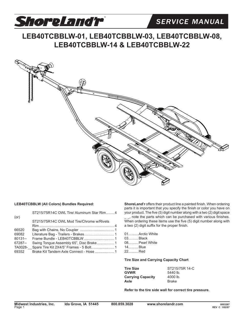 ShoreLand'r LEB40TCBBLW V.2 User Manual | 16 pages