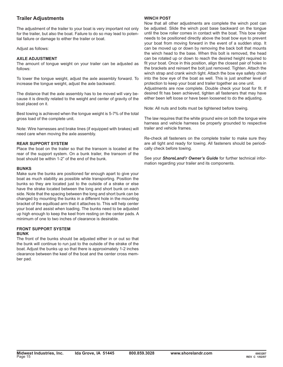 ShoreLand'r LEB40TCBBLW V.2 User Manual | Page 15 / 16